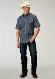 Roper Mens Short Sleeve Snap Ditsy Floral Print Western Shirt - Roper - Flyclothing LLC