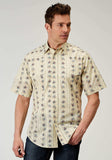 Roper Mens Short Sleeve Snap Floral Stripe Western Shirt - Roper - Flyclothing LLC