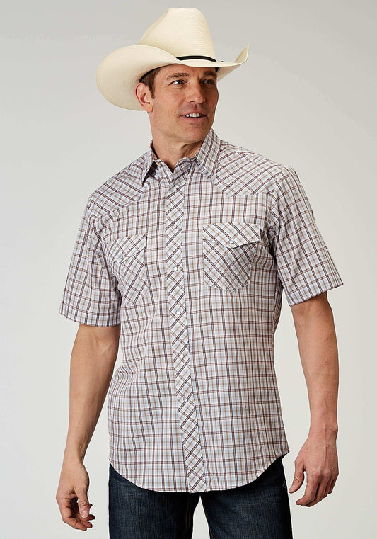 Roper Mens Short Sleeve Snap Vintage Plaid Western Shirt - Roper - Flyclothing LLC