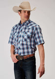 Roper Mens Short Sleeve Snap Americana Plaid Western Shirt - Roper - Flyclothing LLC