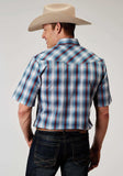 Roper Mens Short Sleeve Snap Americana Plaid Western Shirt - Roper - Flyclothing LLC