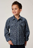Roper Boys Long Sleeve Snap Ditsy Floral Print Western Shirt - Roper - Flyclothing LLC