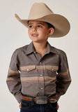 Roper Boys Long Sleeve Snap Border Stripe Western Shirt - Roper - Flyclothing LLC
