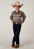 Roper Boys Long Sleeve Snap Border Stripe Western Shirt - Roper - Flyclothing LLC