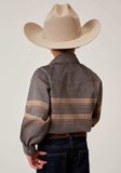 Roper Boys Long Sleeve Snap Border Stripe Western Shirt - Roper - Flyclothing LLC