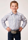 Roper Boys Long Sleeve Snap Blue Stripe Western Shirt - Roper - Flyclothing LLC