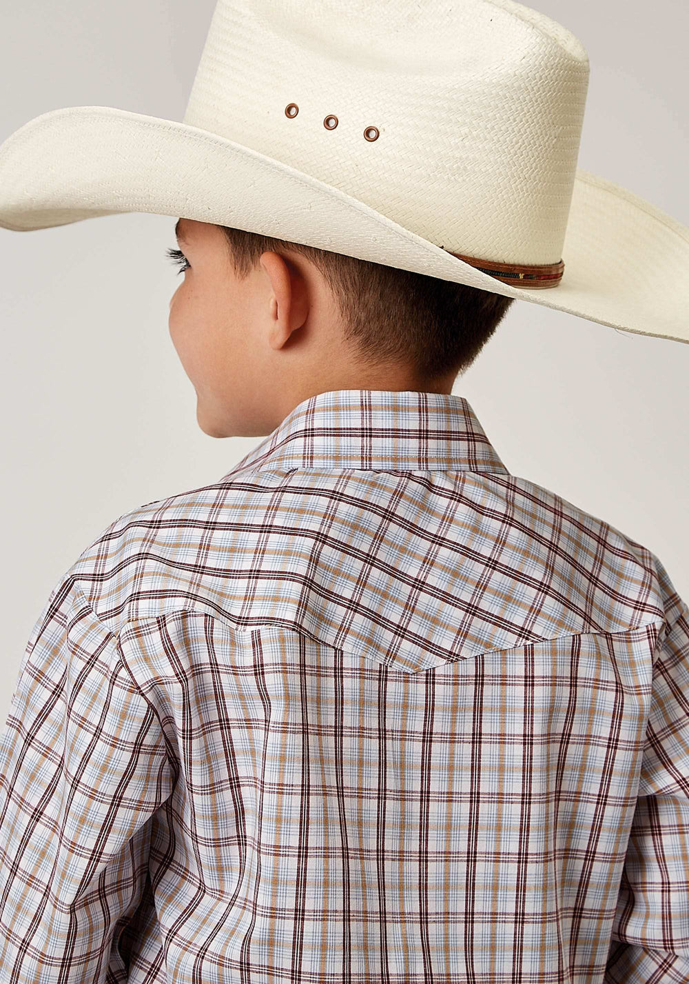 Roper Boys Long Sleeve Snap Vintage Plaid Western Shirt - Roper - Flyclothing LLC