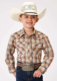 Roper Boys Long Sleeve Snap Brown Plaid Western Shirt - Roper - Flyclothing LLC