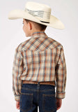 Roper Boys Long Sleeve Snap Brown Plaid Western Shirt - Roper - Flyclothing LLC