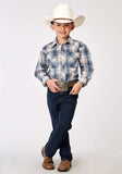 Roper Boys Long Sleeve Snap Madras Plaid Western Shirt - Roper - Flyclothing LLC