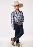 Roper Boys Long Sleeve Snap Americana Plaid Western Shirt - Roper - Flyclothing LLC