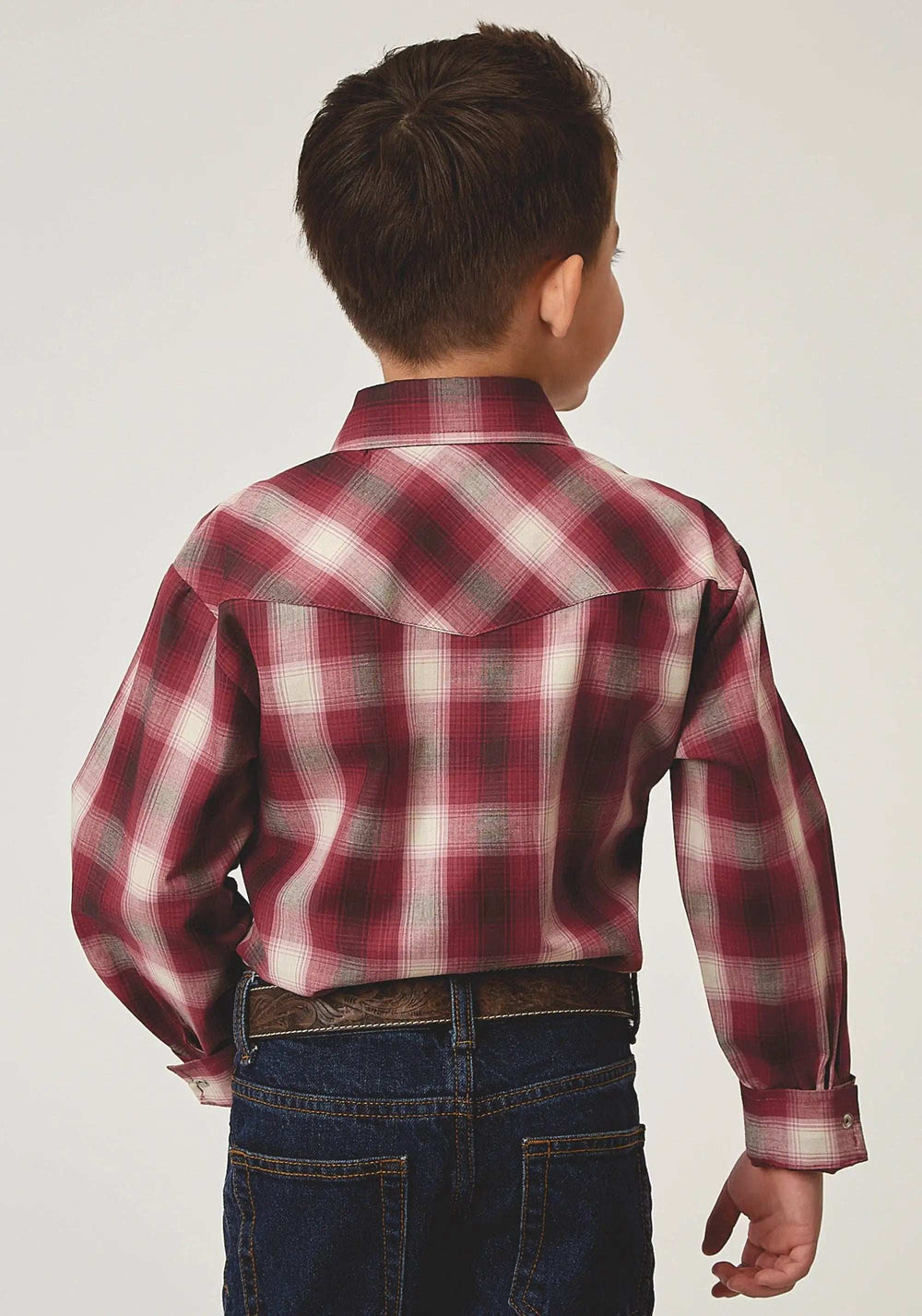 Roper Boys Long Sleeve Snap Red Plaid Western Shirt - Roper - Flyclothing LLC