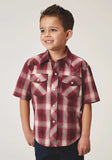 Roper Boys Short Sleeve Snap Red Plaid Western Shirt - Roper - Flyclothing LLC