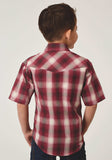Roper Boys Short Sleeve Snap Red Plaid Western Shirt - Roper - Flyclothing LLC