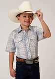 Roper Boys Short Sleeve Snap Multi Plaid Western Shirt - Roper - Flyclothing LLC