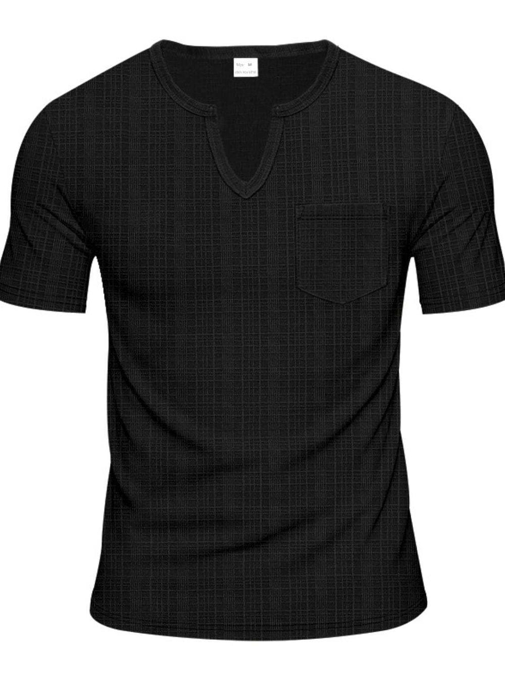 Men's Full Size Notched Short Sleeve T-Shirt Plus Size - Trendsi - Flyclothing LLC
