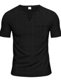 Men's Full Size Notched Short Sleeve T-Shirt Plus Size - Trendsi - Flyclothing LLC