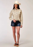 Roper Womens Long Sleeve Snap Floral Stripe Western Shirt - Roper - Flyclothing LLC