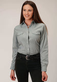 Roper Womens Long Sleeve Snap Solid Broadcloth Dusty Green Western Shirt - Roper - Flyclothing LLC