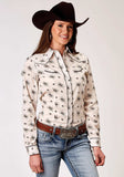 Roper Womens Long Sleeve Snap Vintage Floral Western Shirt With Solid Piping On Front And Back Yokes Smile Pockets - Roper - Flyclothing LLC