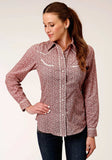 Roper Womens Long Sleeve Snap Red And Cream Vintage Floral Print Western Shirt - Roper - Flyclothing LLC