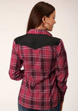 Roper Womens Long Sleeve Snap Bright Red Plaid Western Shirt - Roper - Flyclothing LLC