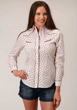 Roper Womens Long Sleeve Snap White And Red Floral Print Western Shirt - Roper - Flyclothing LLC