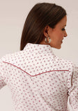 Roper Womens Long Sleeve Snap White And Red Floral Print Western Shirt - Roper - Flyclothing LLC