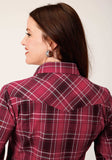 Roper Womens Long Sleeve Snap Bright Red Plaid Western Shirt - Roper - Flyclothing LLC