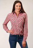 Roper Womens Long Sleeve Snap Red And Multi Colored Small Scale Western Shirt - Roper - Flyclothing LLC