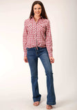 Roper Womens Long Sleeve Snap Red And Multi Colored Small Scale Western Shirt - Roper - Flyclothing LLC