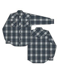 Roper Womens Long Sleeve Snap Navy Grey Ltblue Lg Scale Plaid Western Shirt - Roper - Flyclothing LLC