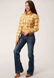 Roper Womens Long Sleeve Snap Yellow And Tangerine Plaid Western Shirt - Roper - Flyclothing LLC