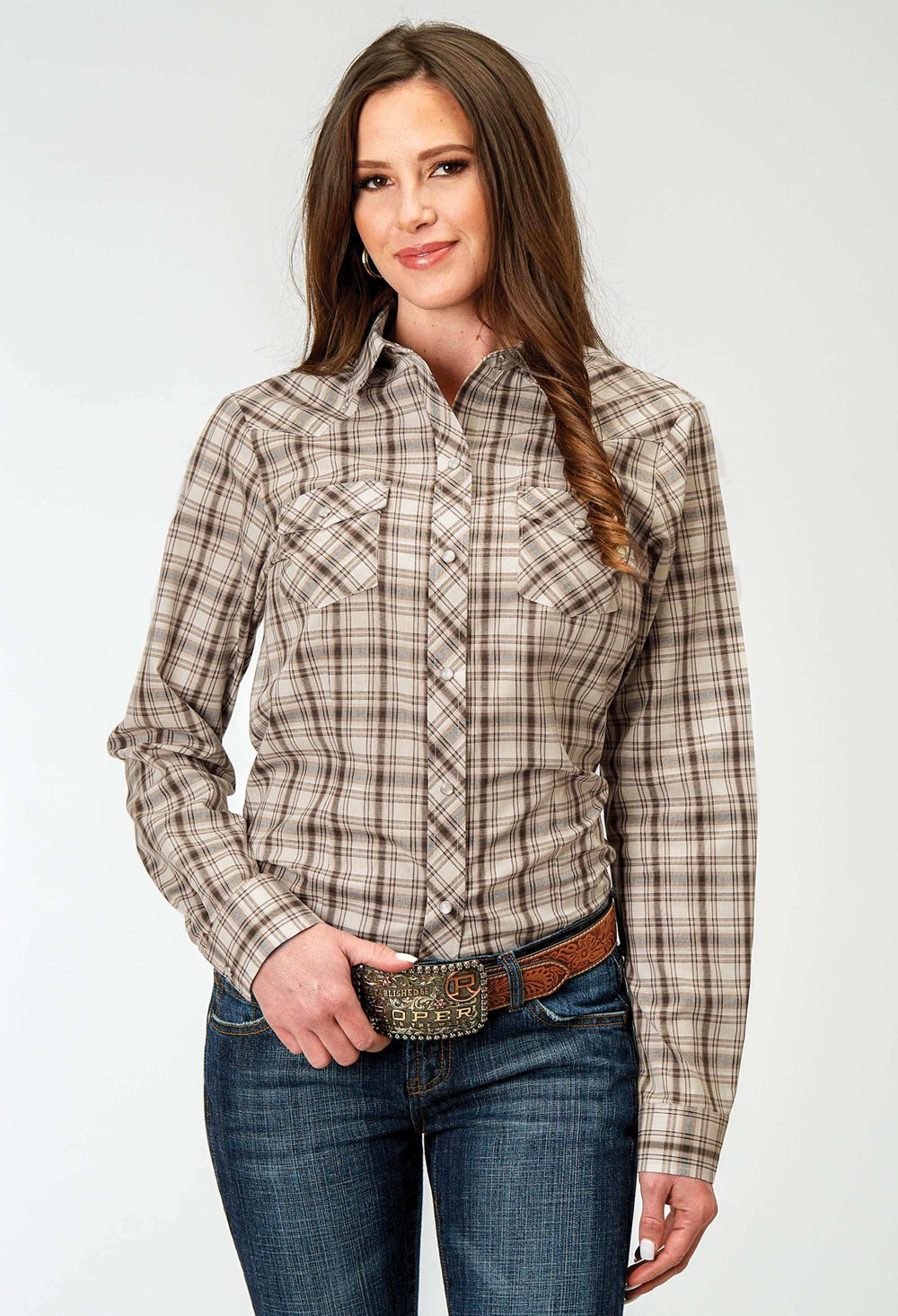 Roper Womens Long Sleeve Snap Desert Plaid Western Shirt - Roper - Flyclothing LLC