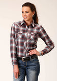 Roper Womens Long Sleeve Snap Red Black White Plaid Western Shirt - Roper - Flyclothing LLC