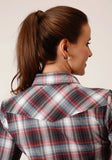 Roper Womens Long Sleeve Snap Red Black White Plaid Western Shirt - Roper - Flyclothing LLC