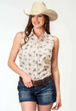 Roper Womens Sleeveless Snap Vintage Floral Western Shirt - Roper - Flyclothing LLC