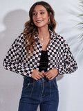 Button Down Printed Cropped Jacket - Trendsi - Flyclothing LLC