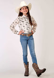 Roper Girls Long Sleeve Snap Vintage Floral Western Shirt With Solid Piping On Front And Back Yokes Smile Pockets - Roper - Flyclothing LLC