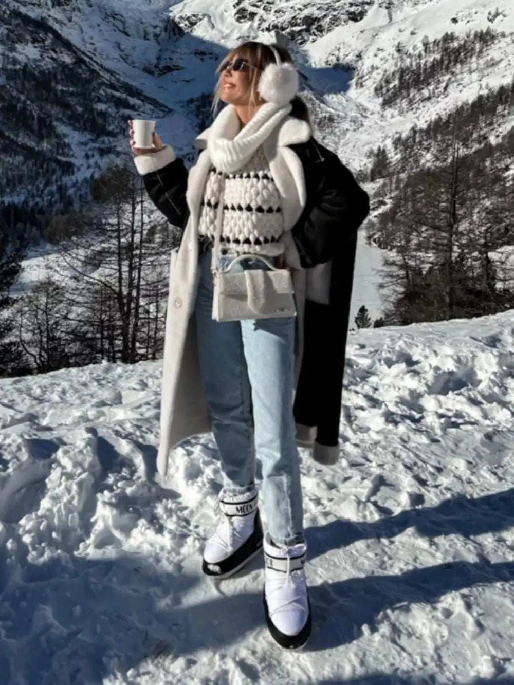 Contrast Round Neck Long Sleeve Sweater - Trendsi - Flyclothing LLC