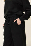 Double Take Full Size Texture Long Sleeve Top and Pants Set - Trendsi - Flyclothing LLC