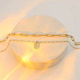 18K Gold-Plated Double Layered Necklace - Trendsi - Flyclothing LLC