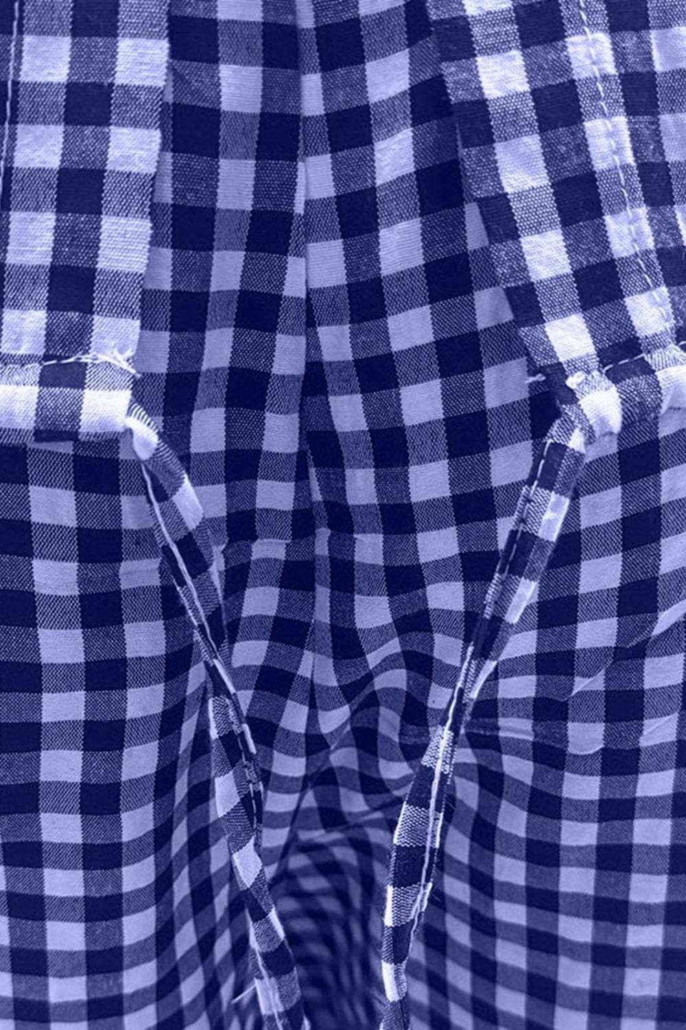 Full Size Plaid Round Neck Half Sleeve Top and Pants Set - Trendsi - Flyclothing LLC