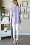 Heimish Full Size Ruffled Sleeve Ribbed Top - Trendsi - Flyclothing LLC