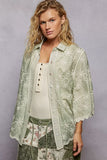 POL Embroidered Floral Collared Neck Shirt with Scalloped Edges - Trendsi - Flyclothing LLC
