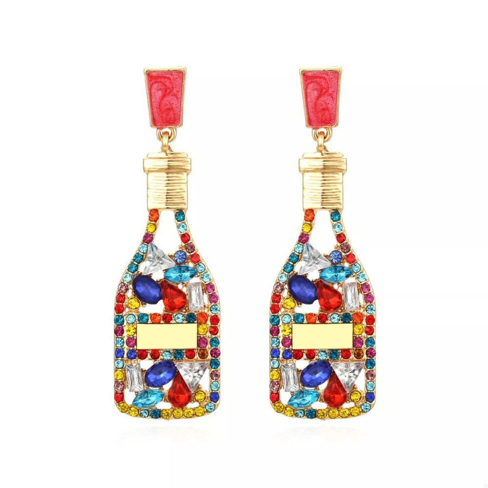 Champagne Bottle Drop Earrings - Trendsi - Flyclothing LLC