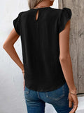 Ruched Round Neck Cap Sleeve Blouse - Trendsi - Flyclothing LLC