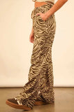 VERY J Animal Print Linen Wide Leg Pants - Trendsi - Flyclothing LLC