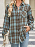 Plaid Button Up Long Sleeve Shirt - Trendsi - Flyclothing LLC