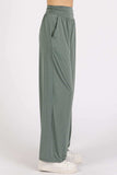 Mittoshop Stretch Banded Waist Wide Leg Pants with Pockets - Trendsi - Flyclothing LLC